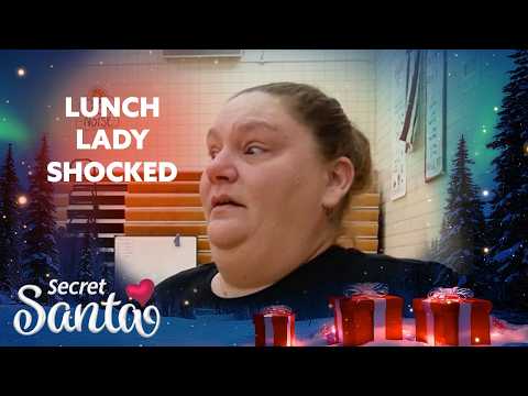Lunch lady gets big surprise from Secret Santa in front of the entire school