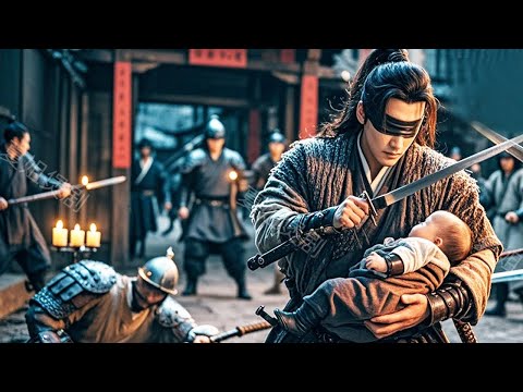 Kung Fu Movie! Experts ambushes a blindfolded hero, who sweeps away all experts with a sword strike!
