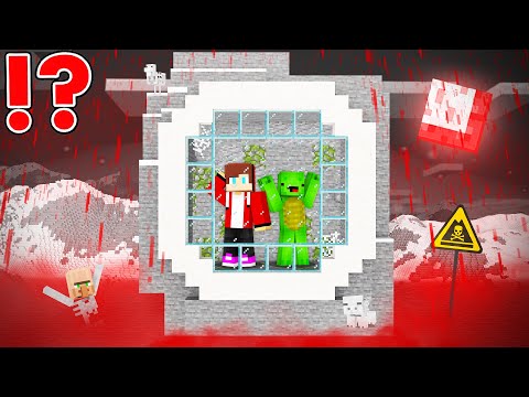 DEADLY BLOOD RAIN vs Security SHELTER in Minecraft - Maizen JJ and Mikey