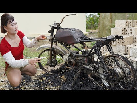 Restores A Severely Damaged Old Car Burned - Engine Repair - Restore Car Like New \ Blacksmith Girl