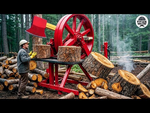 Fastest Automatic Firewood Processing Machine | Homemade Modern Wood Cutting Chainsaw Machines #4