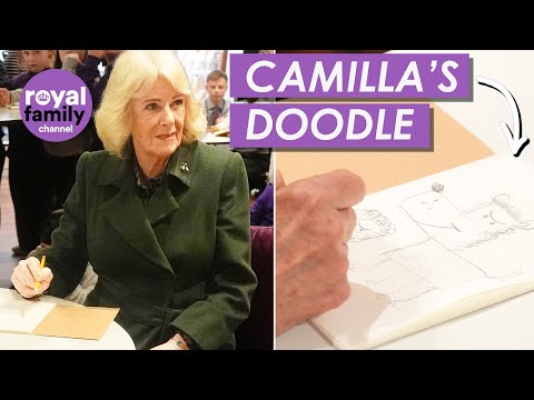 Arty Queen Camilla Sketches Gnasher with Pupils in Edinburgh