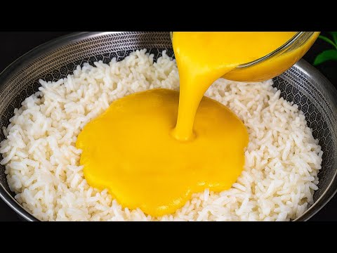 Simply pour eggs over the rice!  My grandma's secret recipe in just 10 minutes!