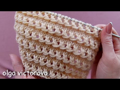 Колоритные  Ажурные горизонтальные дорожки 749 Узоры спицами