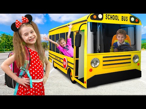 Eva and  School Bus adventures with Friends