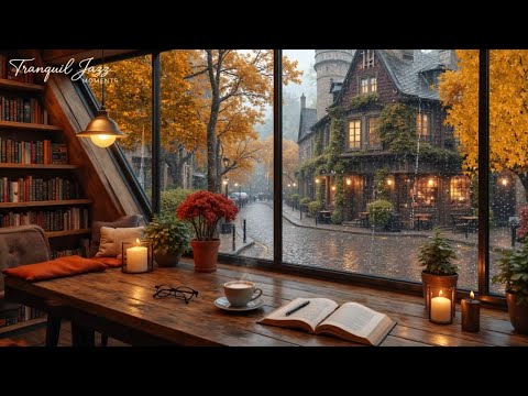 Beautiful Jazz Music with Rain 🍂 Gentle, warm Jazz Piano for Studying, Working & Relax #1