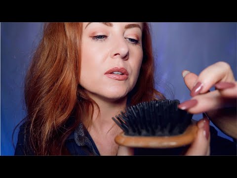 Back to Sleep ASMR 💤 Sleep Inducing Hair Brushing 💤 Whispered, Counting, Dream Lights, Crinkle Shirt