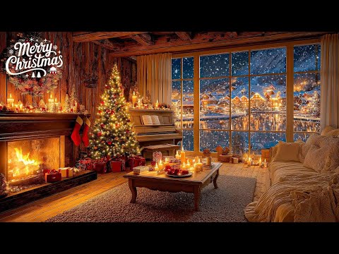 Cozy Christmas Fireplace 🎄🔥 Soft Piano Music & Peaceful Holiday Atmosphere for Sleep and Relaxati