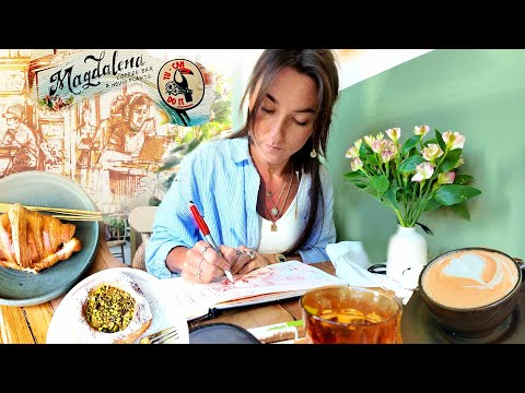 A Cozy Sketchbook Date at a Café ☕✏️ | Relaxing Drawing Vlog