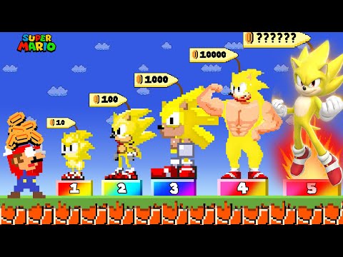 Super Mario Bros. But Mario Can Buy All Super Sonic Power-up  in New Super Mario Bros. Wii