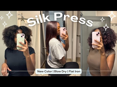 SILK PRESS : Pt 1 Dying my hair burgundy (funny) 