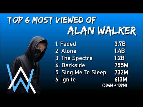 Top 6 Most Viewed Of Alan Walker | Alan Walker's most viewed youtube videos