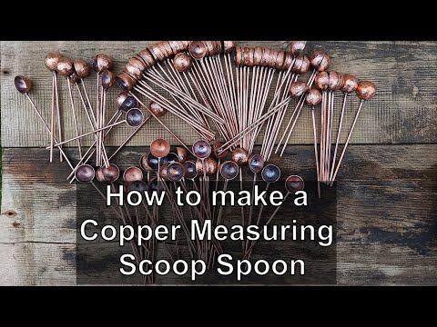 DIY Copper Spoon. Forging a small measuring copper spoon for coffee and spices. Blacksmith craft