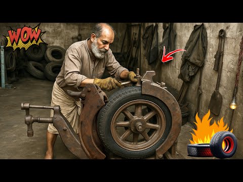 How to Transform Waste Tires into Useful Ones | Amazing Pakistani Local Factory Idea