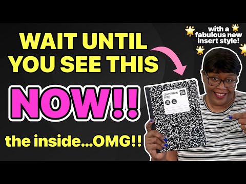 WATCH WHAT HAPPENS TO THIS $0.39 COMPOSITION BOOK! Add Double Folders…EASY COMPOSITION BOOK MAKEOVER
