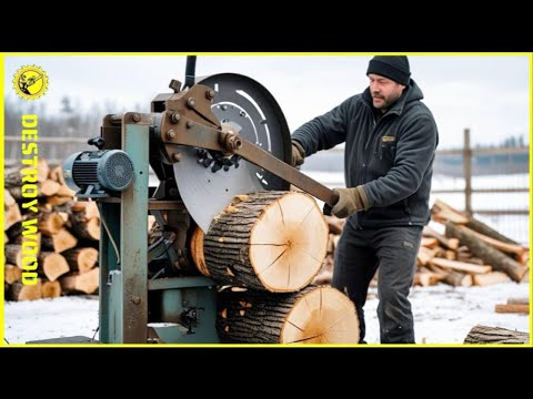 Fastest Automatic Firewood Processing Machine | World's Fastest Wood Cutting Chainsaw #43
