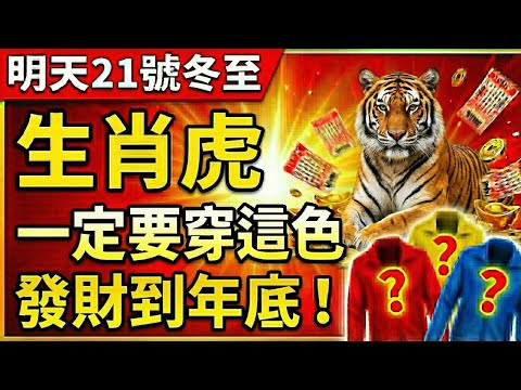 生肖虎注意！明天12月21號，農曆十一月初二是「冬至」，你穿這顏色必發財！天天發財到年底！#冬至 #生肖虎 #屬虎 #屬虎運勢 #財運 #招財 #幸運顏色 #風水 #生肖虎 #生肖虎運勢 #轉運