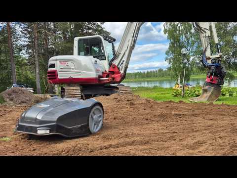 Buying a Robotic Lawn Mower and Using Excavator to Fix the Yard