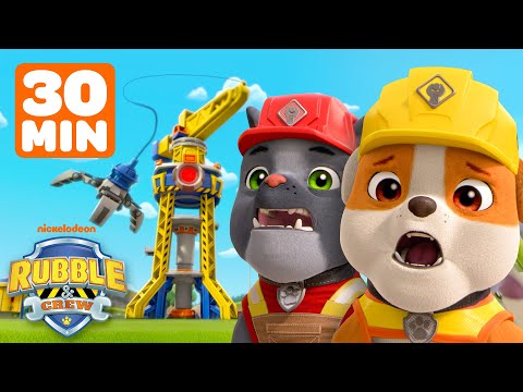 Rubble Rescues at the Construction Crane Tower! w/ Rocky & Charger | 30 Minutes | Rubble & Crew