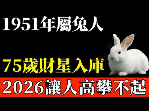 1951年屬兔人，2026年75歲後「財星」入庫，以前看不起你的人，以後高攀不起！【般若之音】#生肖 #運勢 #風水 #財運#命理