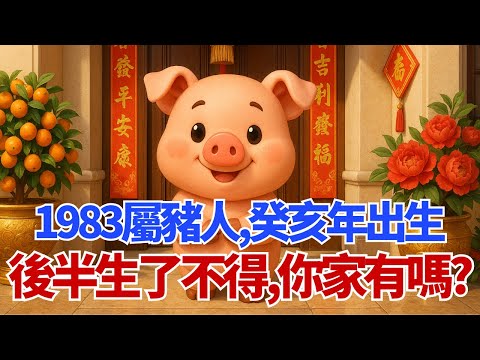 1983年屬豬人，癸亥年出生，後半生「了不得」！你家有嗎？#1983年屬豬 #癸亥豬 #屬豬 #屬豬運勢 #生肖 #生肖運勢 #財運 #事業運 #家庭 #健康 #命理 #運程 #五行 #1983豬