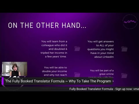 Enrollment for the Fully Booked Translator Formula—a 12-week business mentorship program for transla