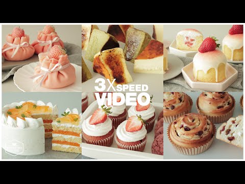 #112 3x Speed 케이크 디저트 베이킹 영상 : Cake Dessert Baking Video | Cooking tree