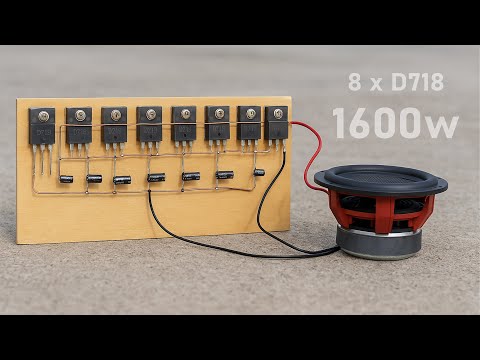 DIY Powerful Ultra Bass Amplifier 8 Transistors D718 , No IC , Simple Circuit