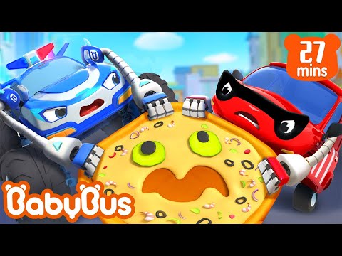 Xe cảnh sát vây bắt chiếc pizza | Xe hơi vui nhộn | Nhạc thiếu nhi vui nhộn | BabyBus