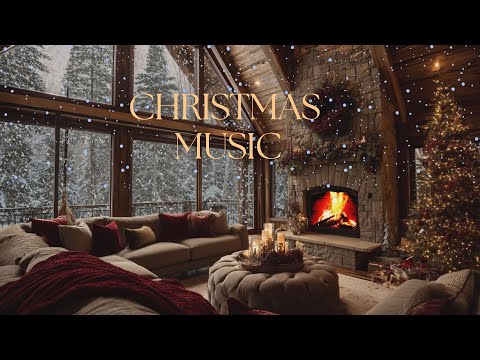 Beautiful Snowy Christmas Ambience 2026 ❄️Relaxing Christmas Carol Music 🎄Fireplace to Relax & Enjoy