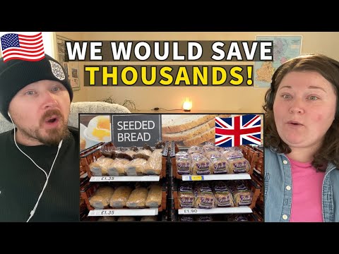 Americans React to US vs UK Cost of Groceries - Kroger vs Tesco Prices