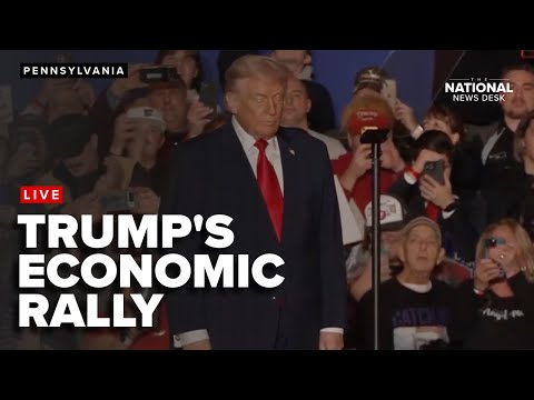 President Donald Trump delivers remarks on the economy at a rally in Pennsylvania