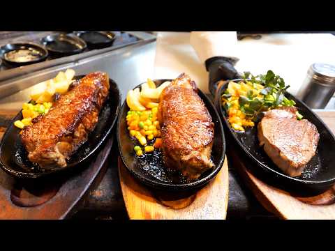 衝撃の和牛肉ラッシュ!19歳からステーキ一筋30年のシェフが魅せる鮮やかな鉄板捌き丨Japanese Street Food