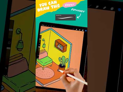 Easy Isometric Room Drawing #SpringOnYoutube #artwithflo