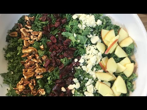 Kale and Apple Salad! With a homemade dressing. Super food salad!