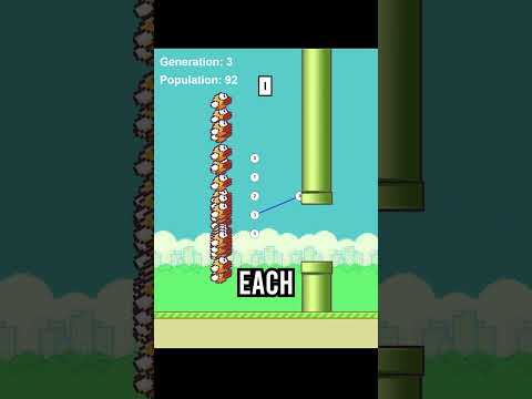AI Learns To Play Flappy Bird #ai #artificialintelligence #gamedev