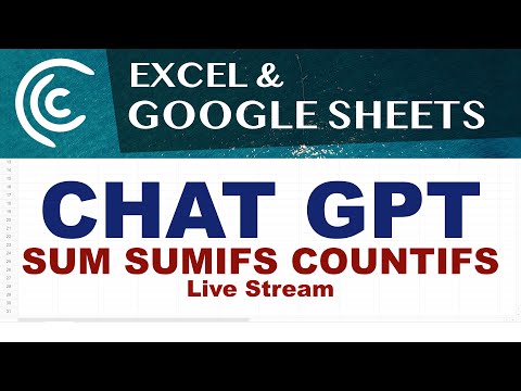 SUM,  (Conditional) SUMIFS, COUNTIFS in Excel with CHAT GPT - Live Stream