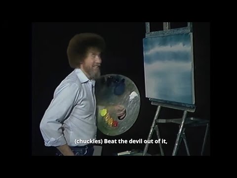 Bob Ross paints a Winter Forrest