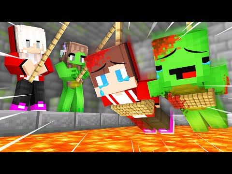 Why Family of JJ and Mikey HANGED THEM Over LAVA in Minecraft - Maizen