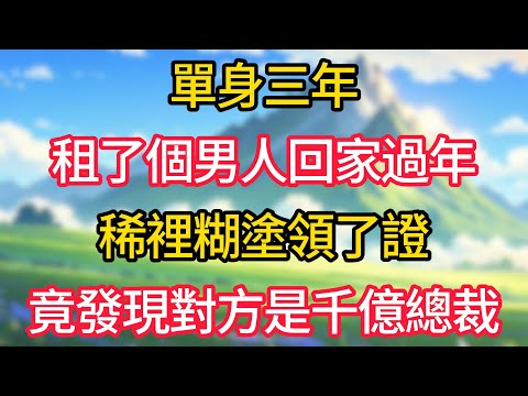 單身三年，租了個男人回家過年，稀裡糊塗領了證，竟發現對方是千億總裁！#现代言情#甜宠#情感故事#小说