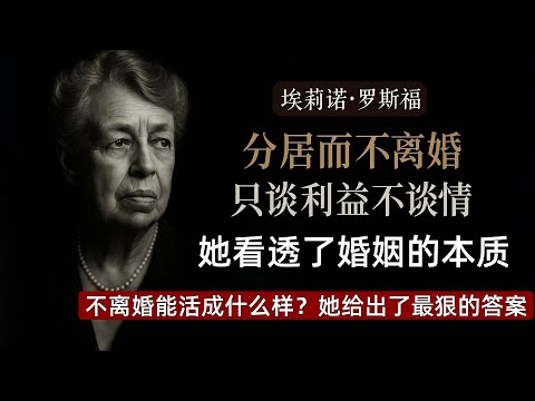 丈夫死在情婦懷裡，她為何異常冷靜？埃莉諾·羅斯福：分居27年的頂級婚姻智慧與逆襲史（#埃莉諾羅斯福 #婚姻真相 #女性獨立 #歷史解密 #羅斯福總統 #無性婚姻 #大女主 #美國歷史 #人物傳記）
