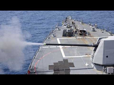 Video shows San Diego warship firing on Iranian cargo ship