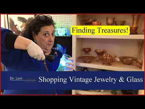 Shopping for Treasure! Fenton, Uranium & Ruby Glass, Jewelry, Pyrex, Lenox - Thrift with Dr. Lori