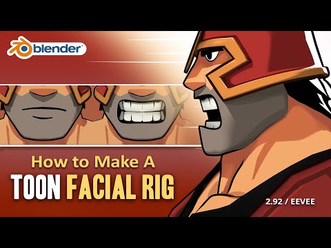 Toon Shaded Face Rig - Using Booleans in Blender 2.92 / EEVEE