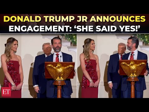 'Love of my life!': Trump Jr announces engagement to Bettina Anderson at White House Christmas event