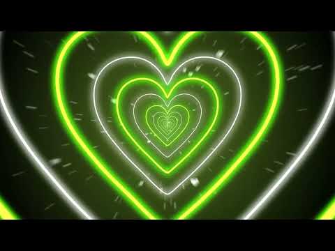Green Heart Background ♡💚♡ Heart Background | Neon Led Lights Heart Background Video Wallpaper Heart