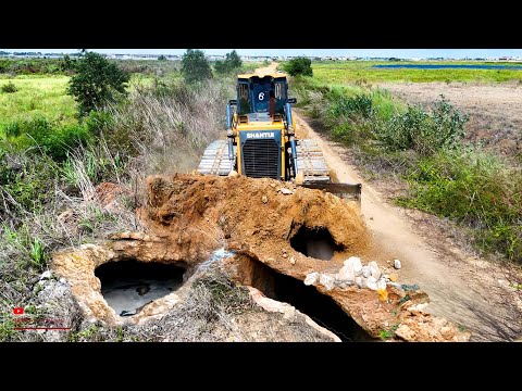AMAZING NEW Start At Project! Long Soils Of Cutting Slope Garbage​ Clear On Road With Skills Dozer