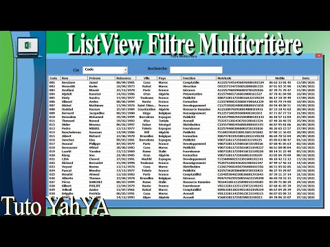 LISTVIEW FILTRE  MULTICRITERE | USERFORM EXCEL VBA