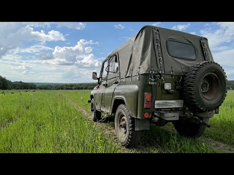 UAZ first trip to the forest after repair