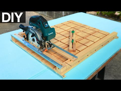 DIY circular saw slide table | Compatible with 45° angled cuts